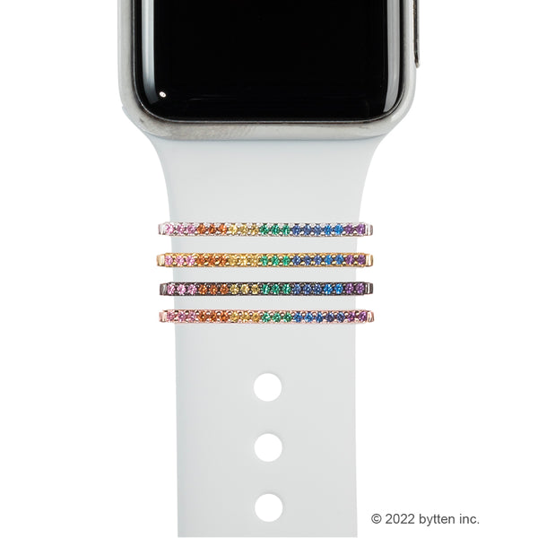 bytten tiny rainbow crystal ring accessory for Apple Watch and Fitbit bands