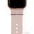 bytten petal pink stacking rings for Apple Watch sport bands and Fitbit bands. iwatch jewelry in black rhodium
