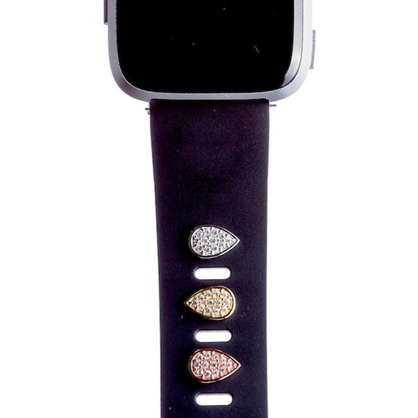 bytten Fitbit pave teardrop charms rose silver gold