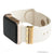 bytten gold monaco stack on gold Apple Watch with winter white sport band 