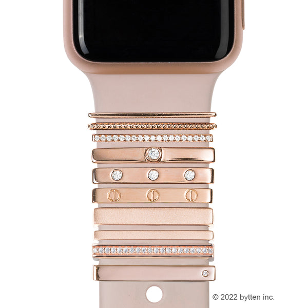 rose gold BYOB - build your own bytten - stacking rings Apple Watch sport band Fitbit band accessory