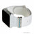bytten silver azul stack on silver Apple Watch with bright white sport band