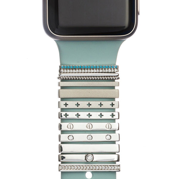 bytten silver BYOB - build your own bytten - stacking rings Apple Watch sport band Fitbit band accessory
