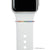 silver bytten tiny rainbow crystal ring accessory for Apple Watch and Fitbit bands - silver