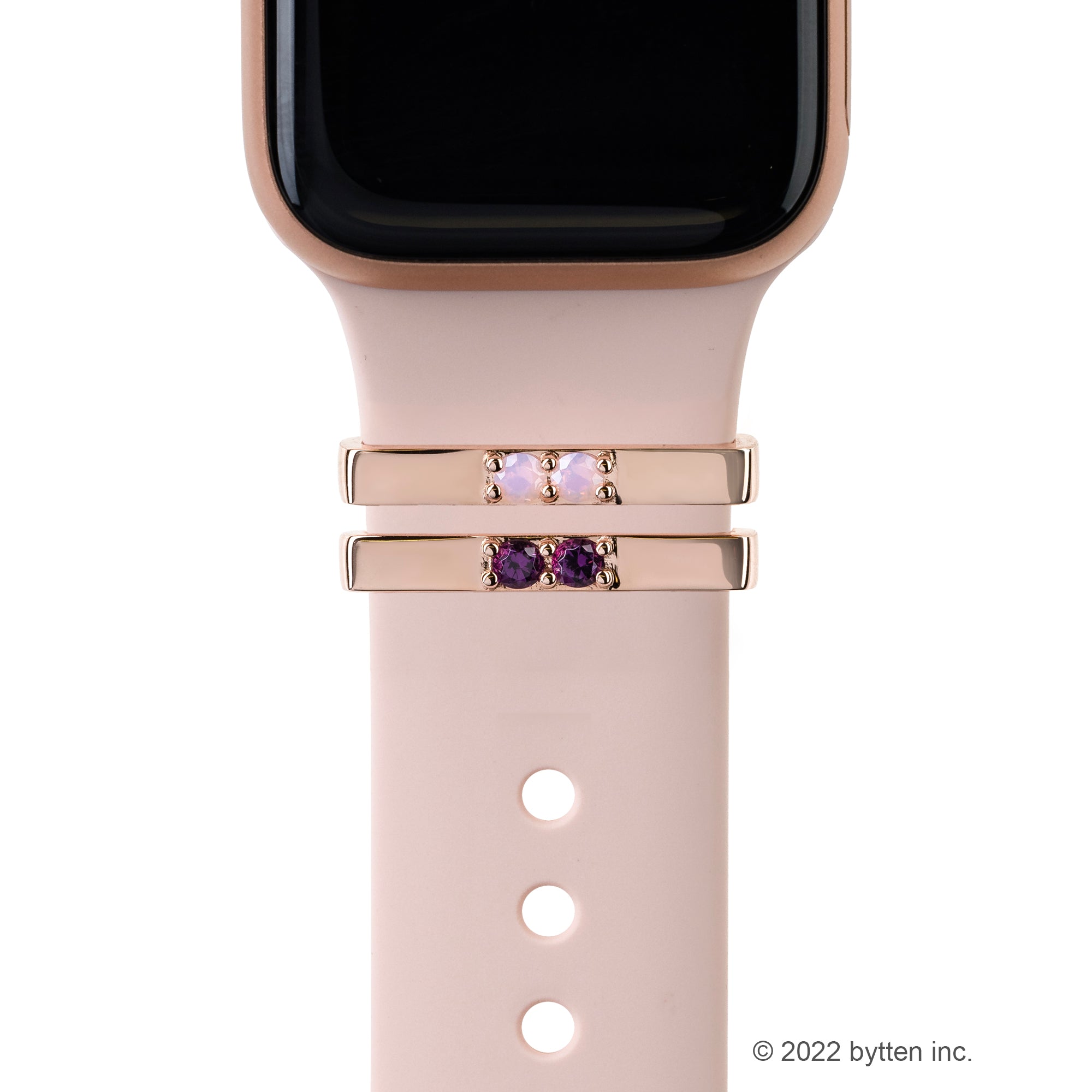 bytten rose gold double stone ring accessory for Apple Watch and Fitbit bands