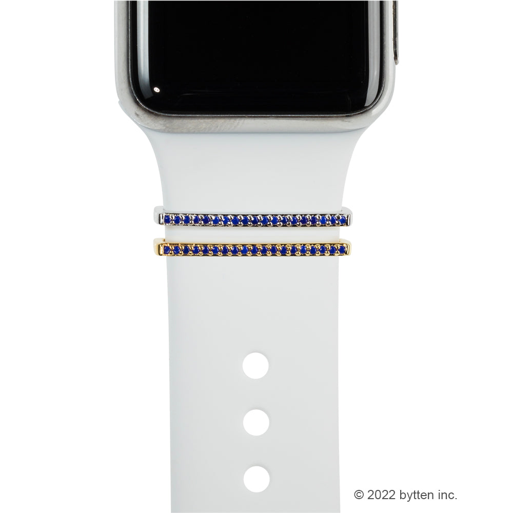 bytten lapis stacking rings for Apple Watch sport bands and Fitbit bands. iwatch jewelry in sterling silver and gold