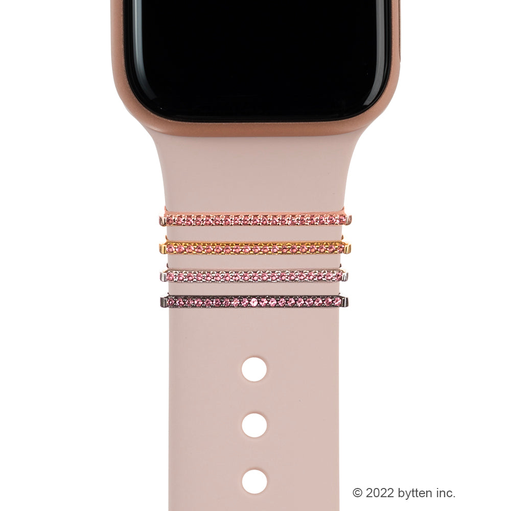 tiny petal pink crystal ring • Apple Watch Fitbit band accessory