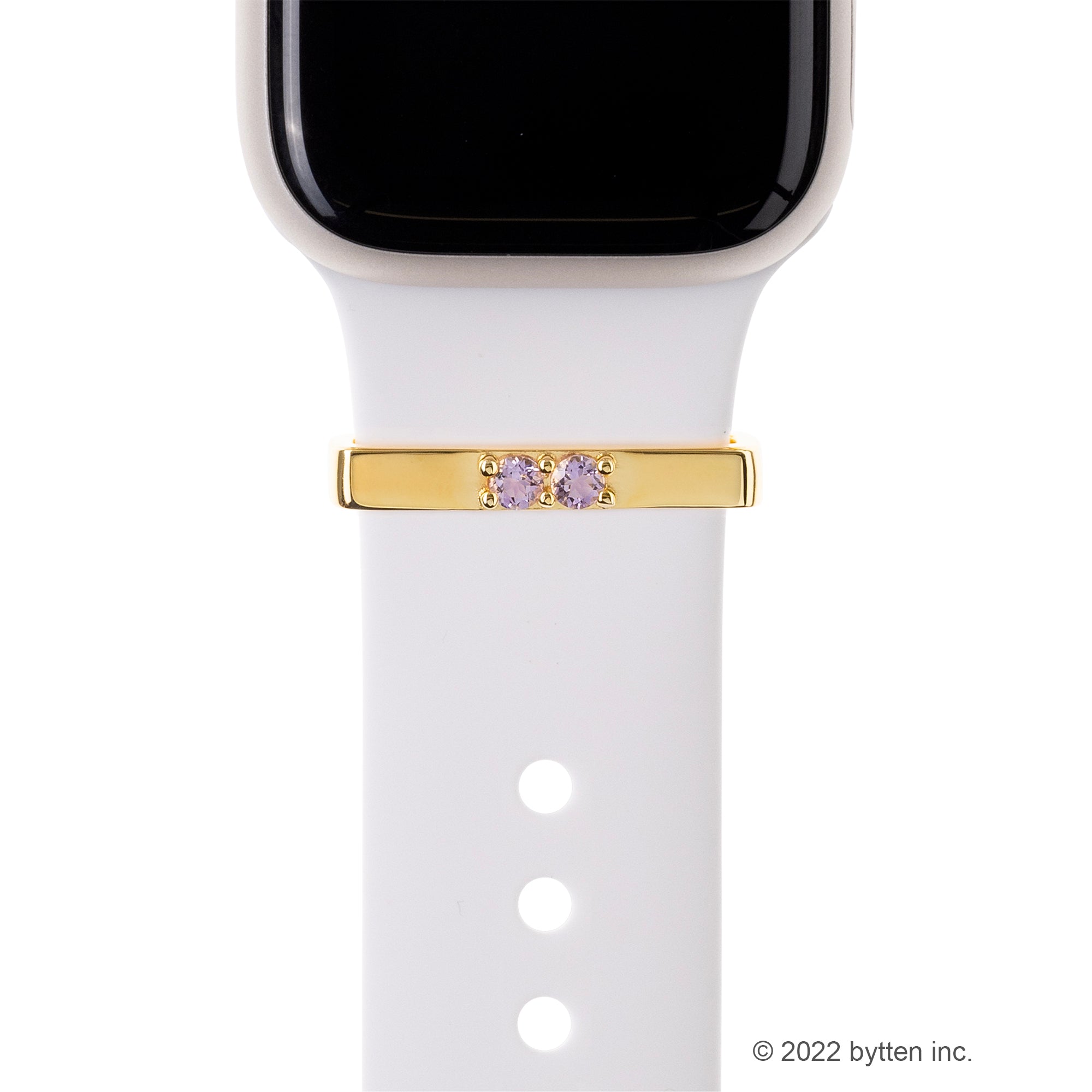 bytten double amethyst crystal ring accessory for Apple Watch and Fitbit bands - gold