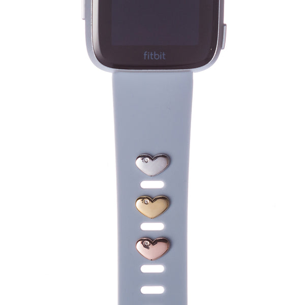 bytten Fitbit heart charms band accessory rose silver gold