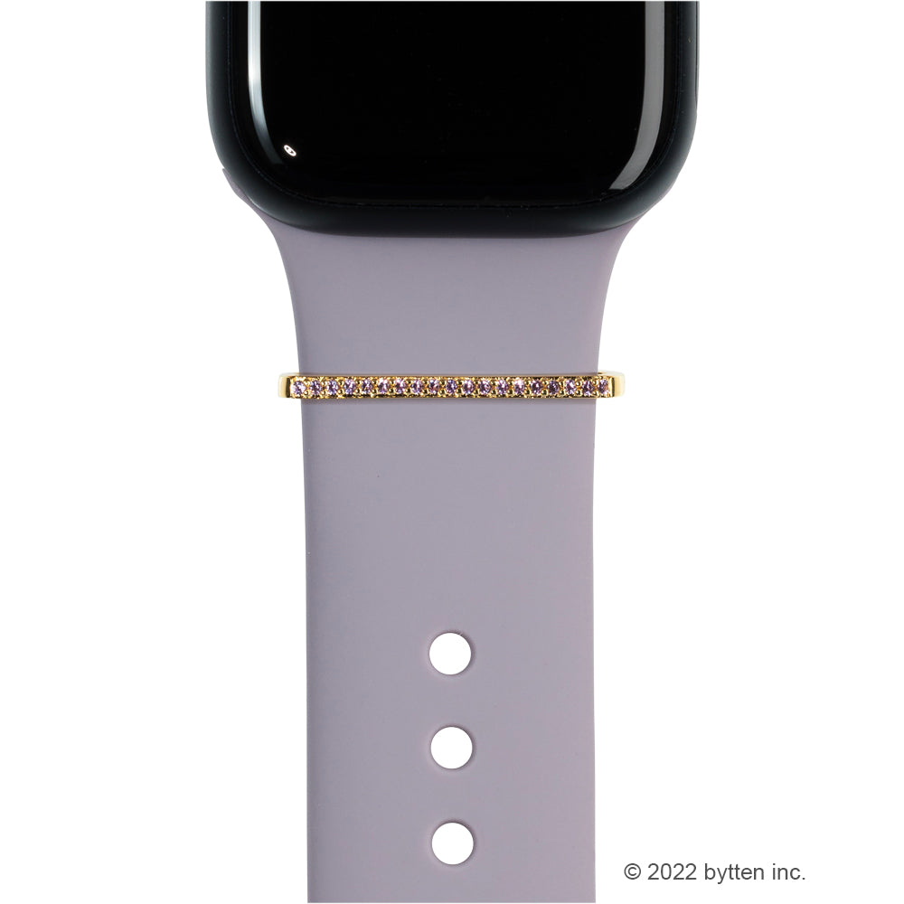 bytten amethyst stacking rings for Apple Watch sport bands and Fitbit bands. iwatch jewelry in gold
