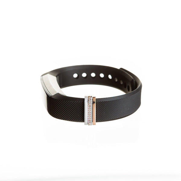 Fitbit Alta with Bytten Glam Stack accessory - rose gold